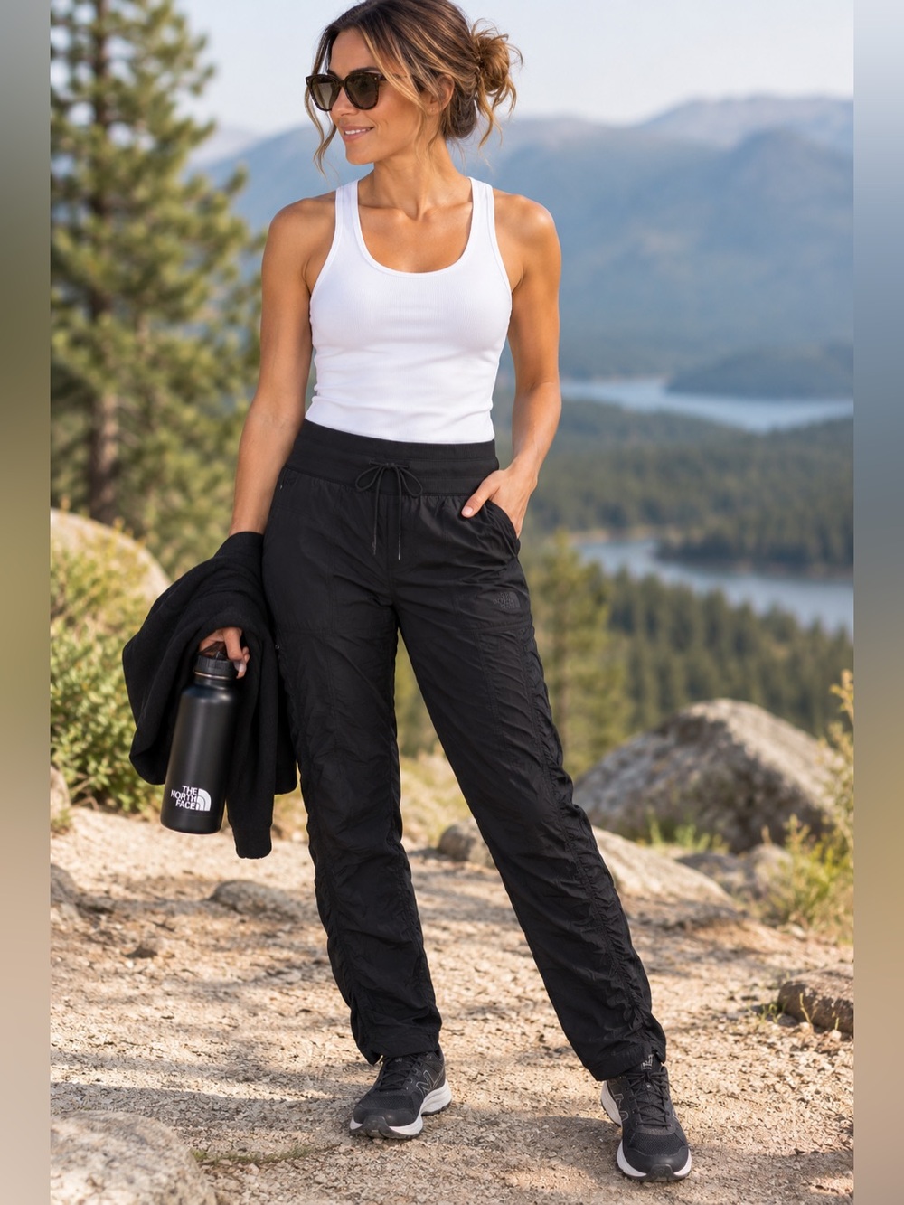The North Face Black Lightweight Hiking Pants Women’s Large Drawstring Outdoor